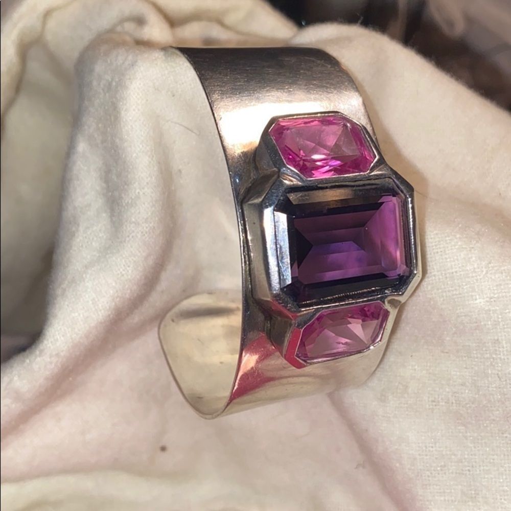 Beautiful purple and pink stone chunky bracelet